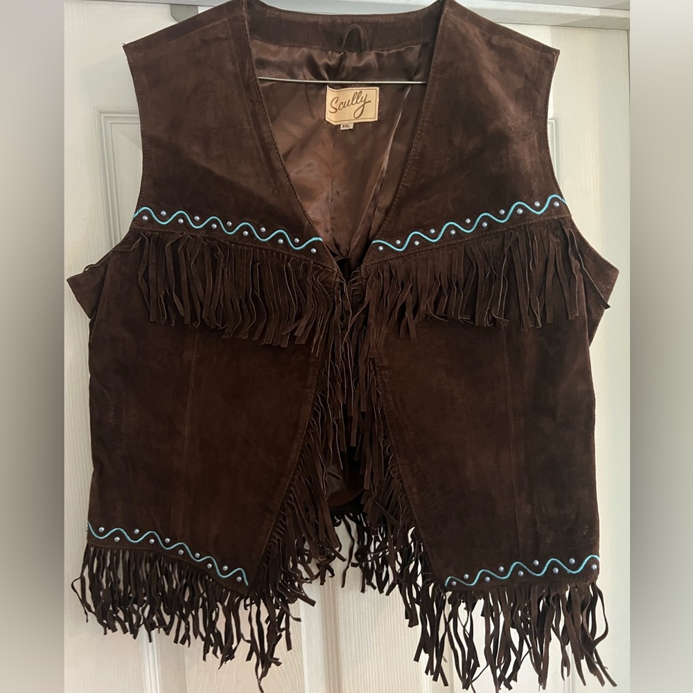 Awesome Vintage Scully Suede Vest w/detailing XXL